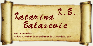 Katarina Balašević vizit kartica